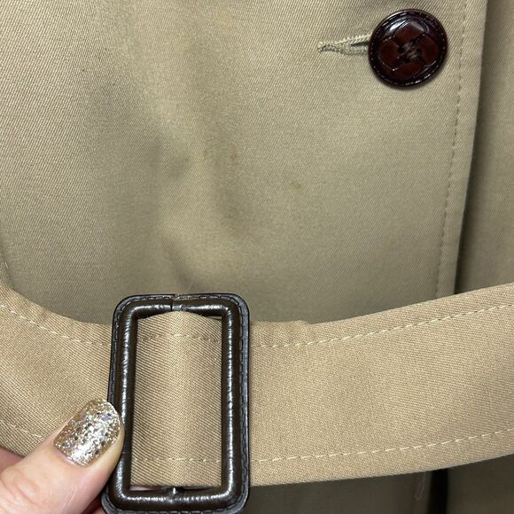 Vintage Eddie Bauer Goose Down Trench Coat Fur Collar Belted Button Up Men L USA - Picture 4 of 16